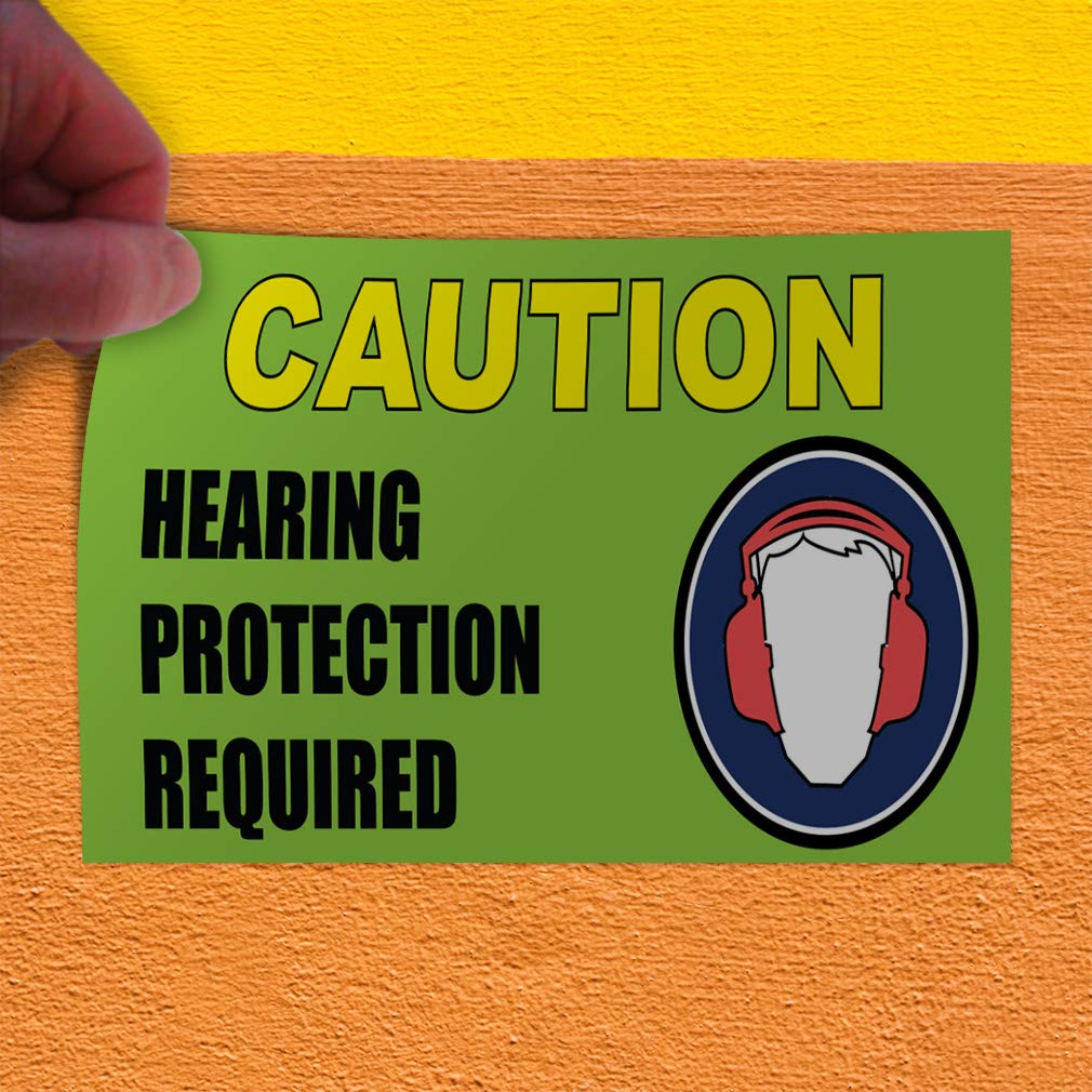 30inx20in, Decal Sticker Multiple Sizes Caution Hearing Protection