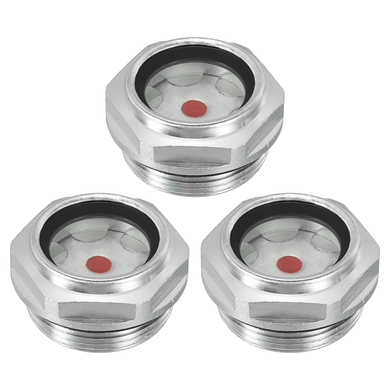 PATIKIL Air Compressor Oil Sight Glass, 3 Pack M30x1.5 Male Thread Aluminum Alloy Oil Liquid Level Gauge Air Compressor Parts with O-Ring
