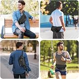 ProCase Bum Bag Waist Fanny Pack 6 Pockets Adjustable Belt Black Large view 2