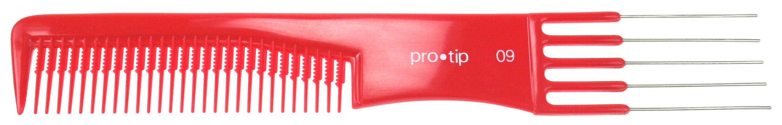 Pro Tip Hairdressing Lifter Comb with 5 Metal Pins PTC09 190mm - RED