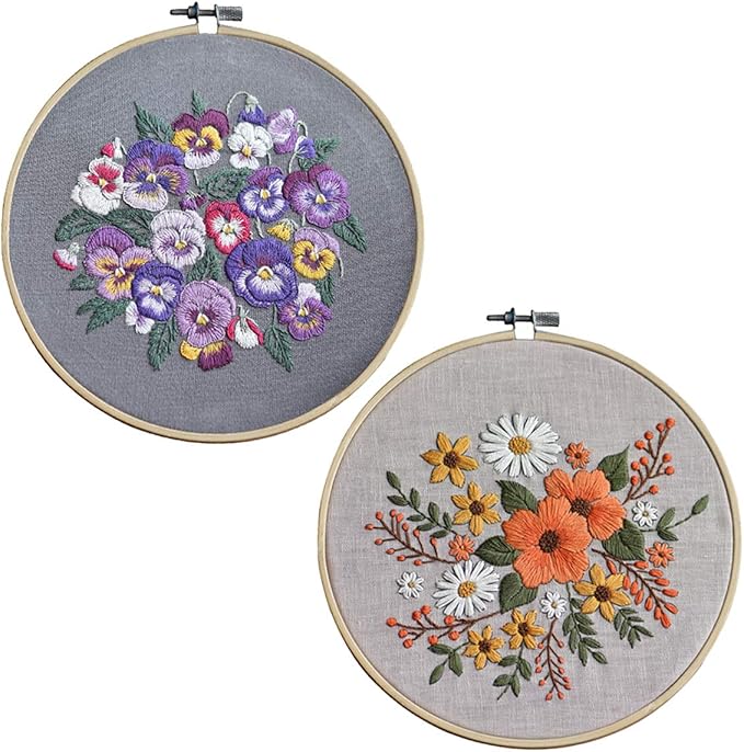 Amazoncom cyecttr 2 sets embroidery starter kit cross stitch set Amazoncom cyecttr 2 sets embroidery starter kit cross stitch set