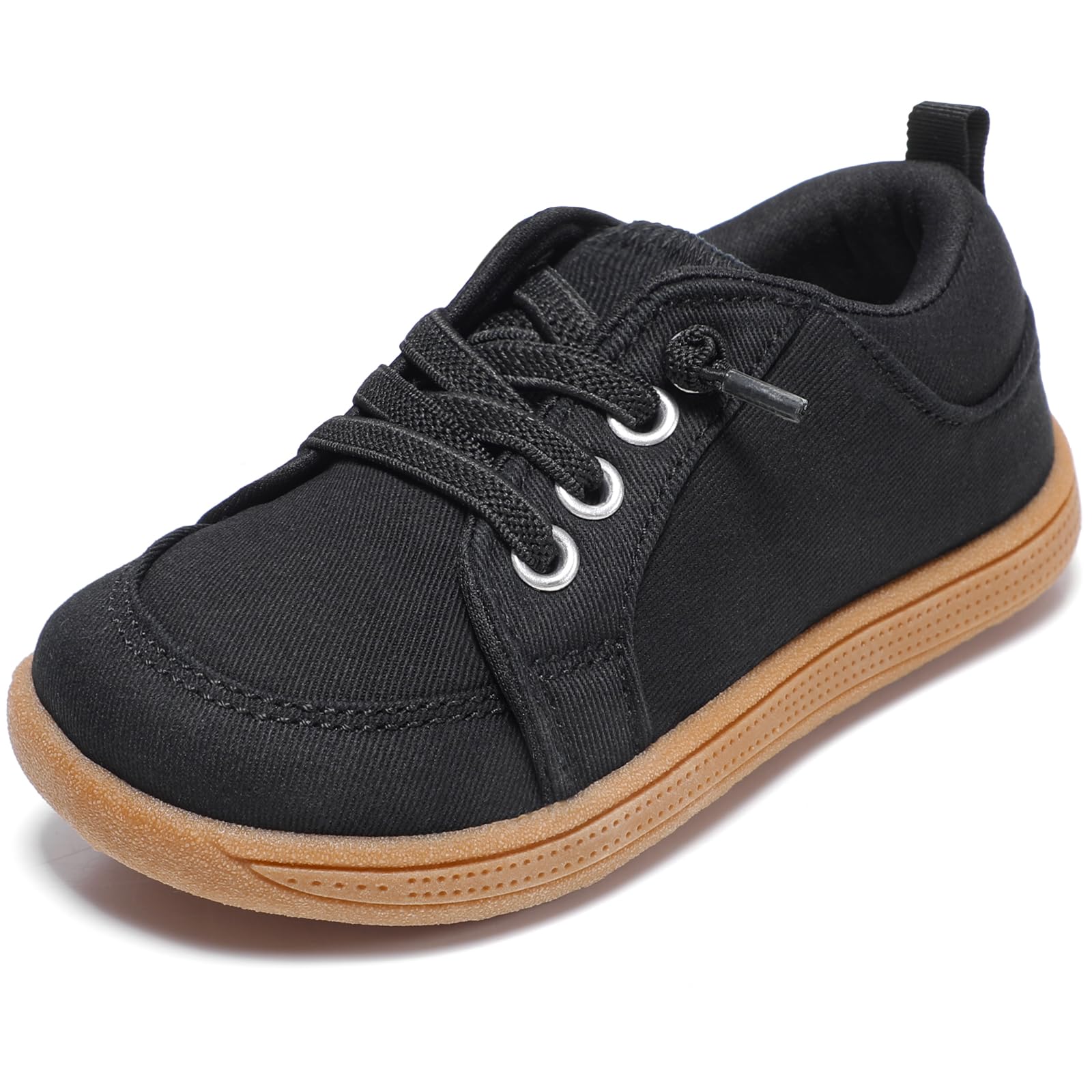 STQ KIDS Toddler Wide Toe Box Shoes: Girls Barefoot Shoes Kids Tennis Shoes Girl Sneakers Non-Slip Zero Drop,Toddler First Walking Shoes Flex Comfort Outdoor Graphite Black Toddler Size 10