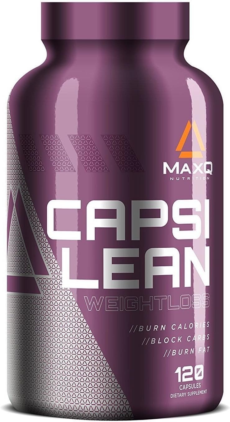 MaxQ Nutrition CapsiLean Weight Loss Pills for Women or Men. Stimulant-free fat burner. Natural Thermogenic Diet Pill: Reduce belly fat, Carb Blocker and Appetite Suppressant. 120 Veggie Caps