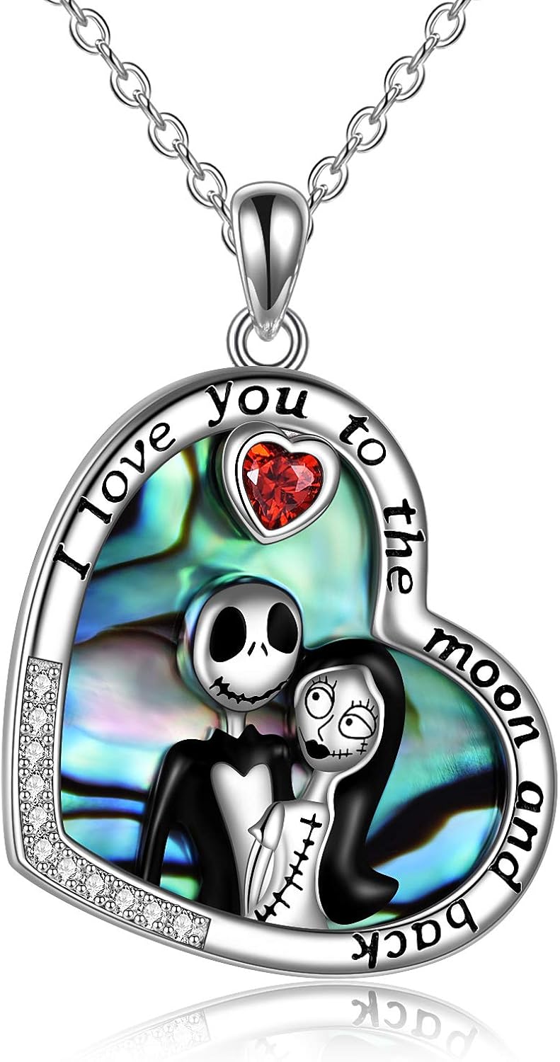 ONEFINITY Nightmare Before Christmas Necklace 925 Sterling Silver Nightmare Before Christmas Necklaces