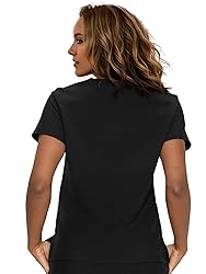 floralhue Scrub Tops for Women, Curved V-Neck Scrub