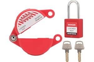 TOKCKYBL Gate Valve Lockout with Safety Padlock, Hose Bib Lock for Water Spigot/Outdoor Water Faucet/Propane Tank, Suited for 1 to 2-1/2 in Dia Valve Handles, OSHA Compliant(1 Pack)