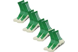Yufree 4 Pairs Mens Grip Soccer Socks Non Slip Grippy Women Socks for Football Basketball Sports