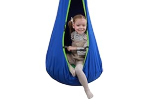SUCHDECO Pod Swing for Kids Hammock Outdoor/Indoor Swing for Kids with Inflatable Pillow, Lock Belt, Handles, Sensory Swing Seat Hanging Hammock Chair