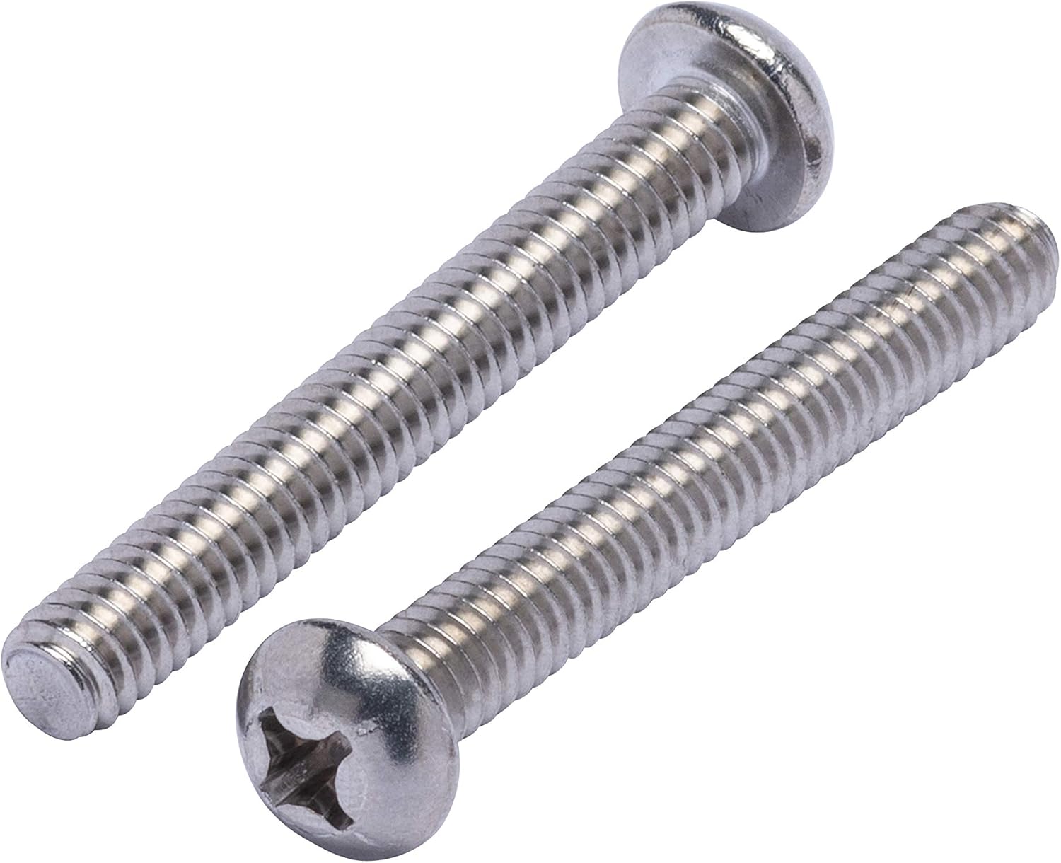 1/4"20 X 13/4" Stainless Phillips Round Head Machine Screw, (25pc