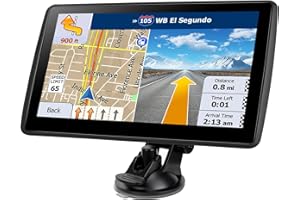 VOUJUCY 7 Inch GPS Navigator for Car Truck RV, 2025 Latest Map GPS for Car with Free Lifetime Updates, Voice Guidance, Speed Alerts, Custom Routing, HD Touchscreen (Blue)