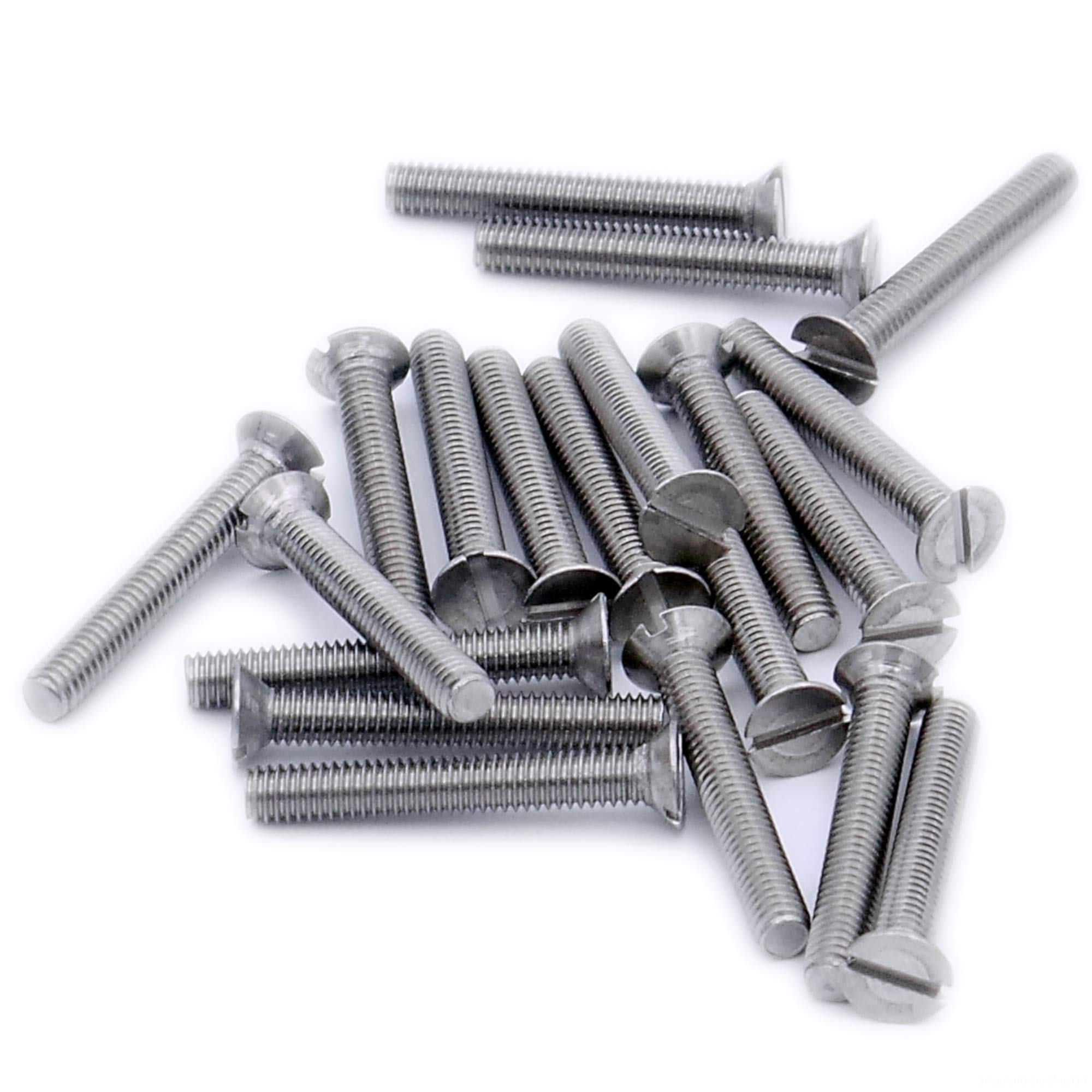 M4 (4mm x 25mm) Slot Countersunk Machine Screw (Bolt) - Stainless Steel (A2) (Pack of 20)