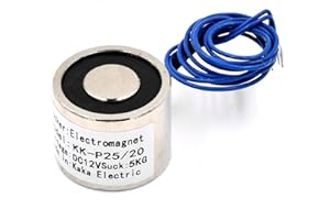 AKZYTUE DC 12V 50N 11LB/5Kg Suction Holding Sucker Round Electric Magnet Solenoid Lifting Cylinder Electromagnet 25 x 20mm