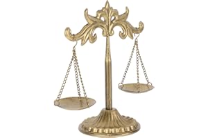 Veemoon Vintage Metal Libra Jewelry Display Stand with Decorative Sculpture Tray for Home Décor and Jewelry