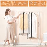 GoMaihe 12 Pack Clothes Cover Bags 60x100/60x120cm Transparent Zip Wardrobe view 3