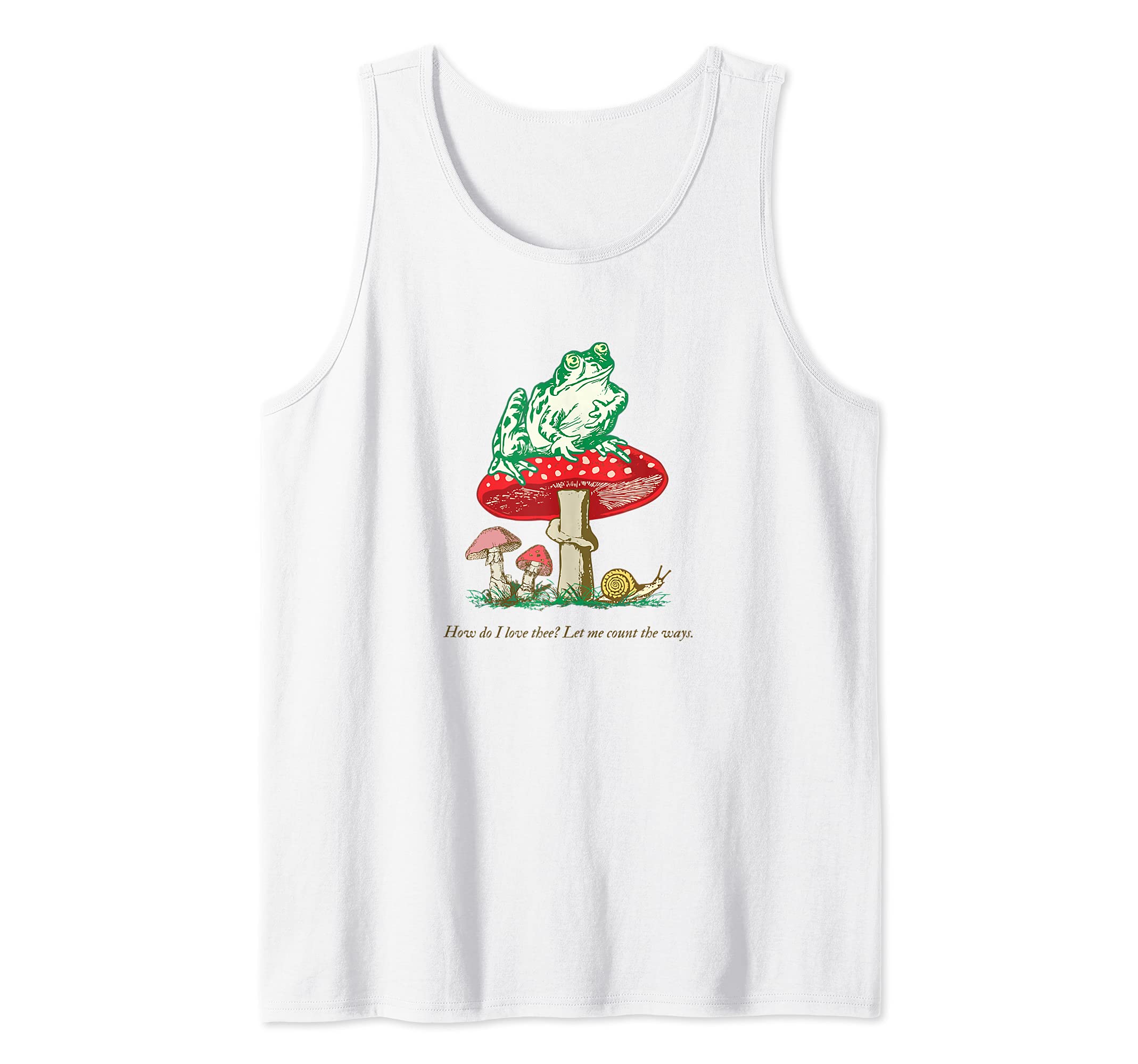 Cottagecore Aesthetic Frog Mushroom Snail Forest Love Poem Tank Top