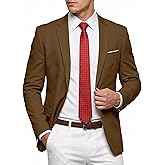 MY'S Men's One Button Jacket Blazer, Slim Fit Suit Casual Lightweight Sport Coat