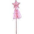 Vonokee Girls Princess Star Wand,Glitter Angel Star Wand Stick for Birthday Halloween Christmas Party