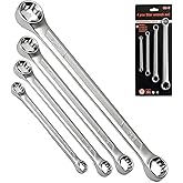 WINTOWIN 4 Piece TRX-Star E-Torx Box Wrench Set, E6 E8 E10 E12 E14 E18 E20 E24 Torx Tork Set,Double Box End Wrench Set