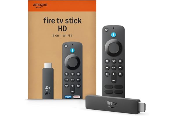 Amazon Fire TV Stick HD (newest model), free & live TV, Alexa Voice Remote, powered by the TV, effortless setup