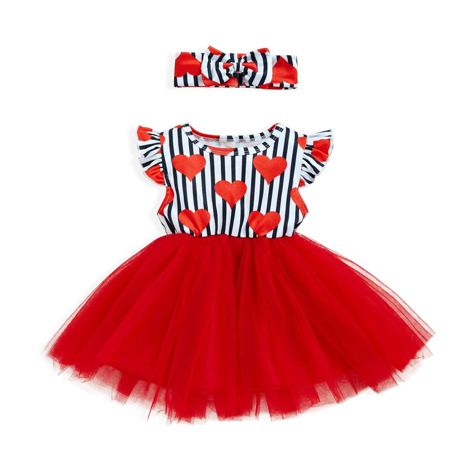 Buy Baby Girls Valentine's Day Dress Little Princess Heart Ruffles