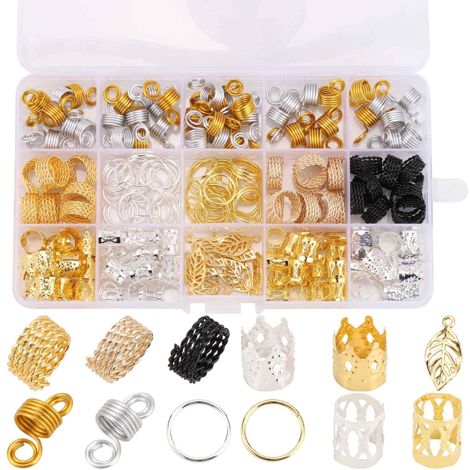 200 PCS Loc Hair Jewelry Rings Accessories for Women