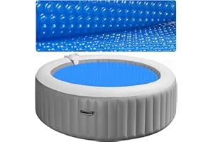 KETNET Solar Hot Tub Spa Bubble Cover Blanket for 6 7 Ft Round Inflatable Hot Tub Spa Pool Thermal Insulation Floating Bubble Wrap Covers Blankets