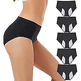 HATSURE Period Underwear for Women Leak Proof Cotton Overnight Menstrual Panties Briefs (Multipack)