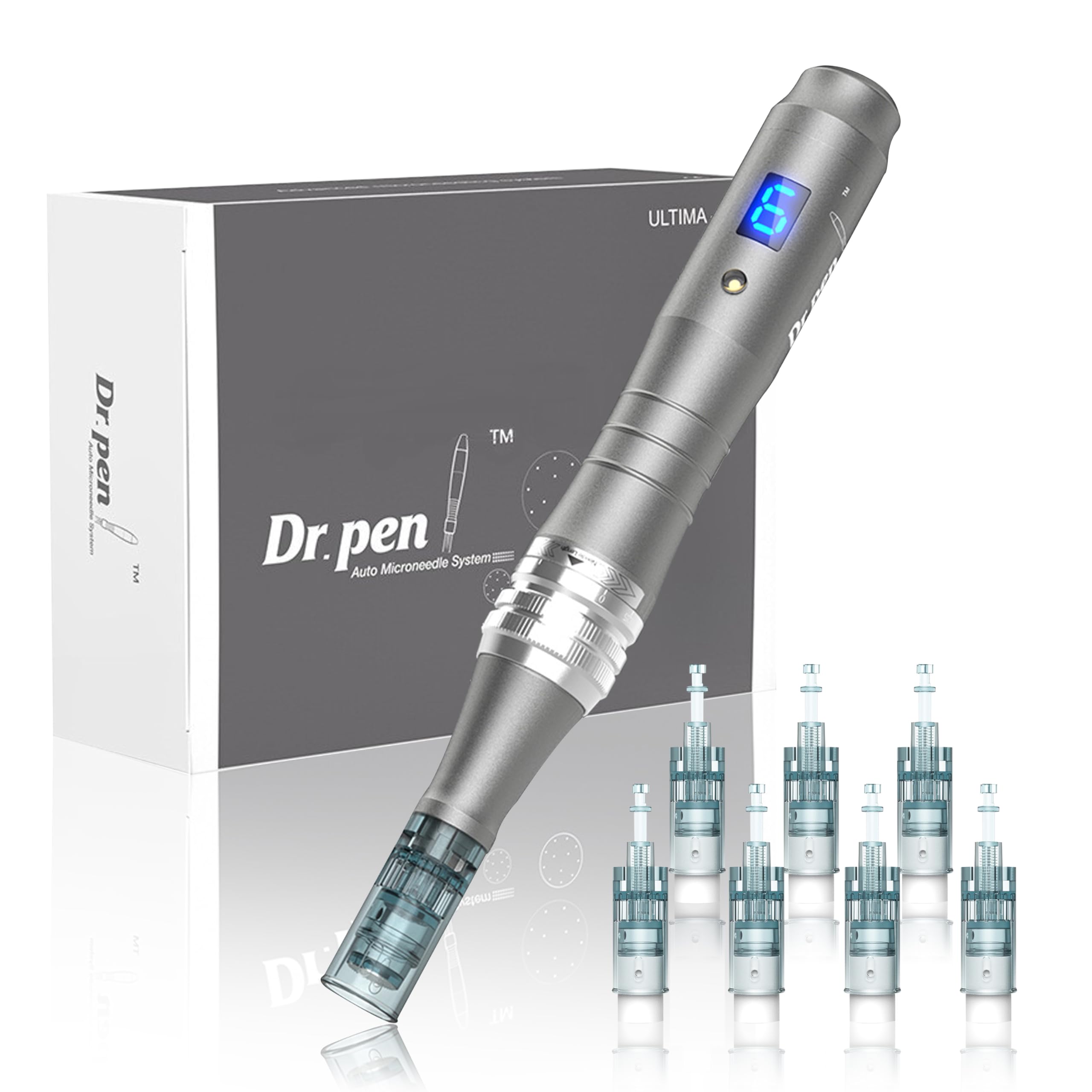 Dr. Pen M8 Skincare Pen Kit - Wireless Ultima M8 Derma Roller with 22pcs Cartridges for Face Body Hair Care, Professional Beauty Skin Device(12pcs 16pin 10pcs 42pin Cartridges)