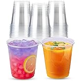 Cappatua 12 oz Clear Plastic Cups 100 Pack – Disposable Drinking Cups for Party, BPA-Free Cold Cups, Recyclable & Durable Plastic Party Cups Tumblers for Iced Coffee, Cocktails, Juice, Wine, Beer