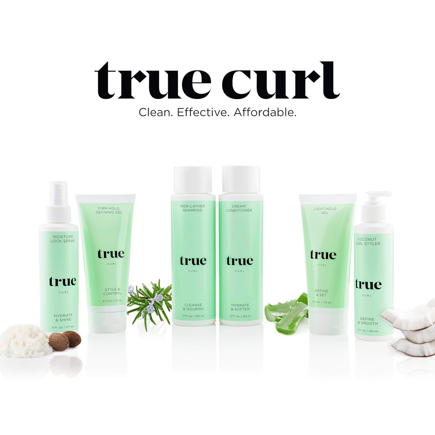 True Curl Coconut Styling Cream. Vegan, Cruelty Free, Define and Smooth for Frizz-Free Wavy, Curly Hair. Silicone, Sulfate and Paraben-Free, 5 Fl Oz. : Beauty