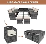 Panana 10 Seater Rattan Garden Dining Set with Large Table and 6 Chairs view 6
