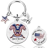 Patriots Gifts American Flag Keychain - America United States Map Keychains, Inspirational USA Souvenir Keyring for Men Women