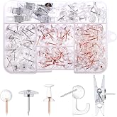 Utron 235 Pcs Push Pins Set, Thumb Tacks, Tacks, Push Pins for Bulletin Board, Wall, Cork Board, Clear Thumb Tacks (5 Style)