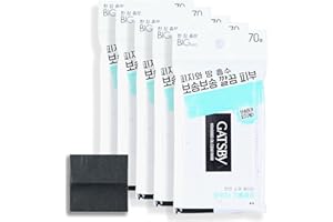 GASHINA STORY GATS-BY Oil Absorbing Sheets for Face - 70 Sheets x 5 Pack, Gentle Oil Blotting Paper for Oily Skin, Strong Absorption & Makeup Friendly, Portable Facial Oil Blotters (Oil Clear Powdered Paper)