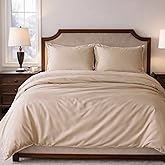 ArthCrafted 100% Eucalyptus Tencel Duvet Cover King, Luxury Cooling Comforter Cover Set, 4 Corner Loops, 1 Oversized Hotel Duvet Cover, 2 Shams, Silky Soft Lightweight (Oat Milk, 3PC King)