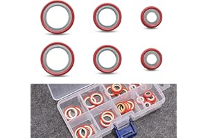 DACIRTY 30 PCS A/C Gasket O-Ring, High Temperature Resistant Air Conditioning Compressor Cooling Pump Seals, Multi-Specification Leak-Proof Gaskets Combo Set, Universal for Most Cars Trucks (Red)