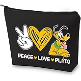 WZMPA Funny Dog Cosmetic Bag Dog Fans Gifts Peace Love Makeup Zipper Pouch Bag Cartoon Movie Merchandise (Peace Love Plu-BL)