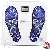 KINGJOY Foot Massager for Neuropathy, Rechargeable EMS TENS Foot Stimulator with 10 Modes 20 Intensities for Circulation Plantar Fasciitis & Swelling Pain Relief, Gifts for Women Men-White