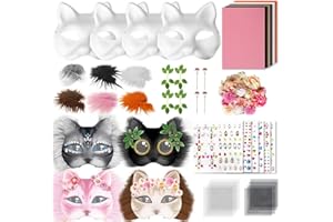 31 Pcs Therian Mask Kit, Cat Mask, Costume Furry Masks DIY, Animal Arts Crafts Kit, for Halloween Cosplay Party Interaction