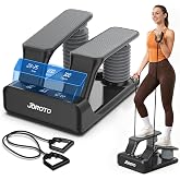 JOROTO Air Stepper Exercise Machine with LED Monitor and Resistance Bands, 300LB Capacity Stair Stepper, 5-Level Adjustable Resistance and Low-Impact Steppers for Exercise at Home