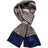 XUYUZUAU Mens 100 Silk Scarf Double Layers Fashion Wrap Neckerchief Formal Business Casual Party