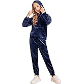 Arshiner Girls Velour 2 Pieces Tracksuits Outfits Athletic Hoodies Sweatshirts and Sweatpants Athletic Clothing Sets