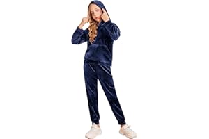 Arshiner Girls Velour 2 Pieces Tracksuits Outfits Athletic Hoodies Sweatshirts and Sweatpants Athletic Clothing Sets