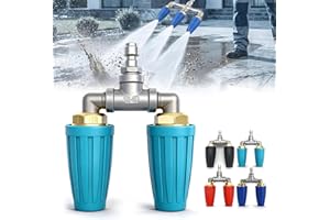 Triple Turbo Nozzle Pressure Washer, 360° Rotating Triple Nozzle Pressure Washer Tip, 4000 PSI High Pressure Cleaner, 1/4" Qu