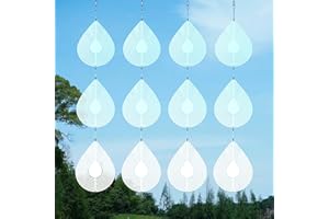 UTFFEDY 3D Stainless Steel Wind Spinners, Water Drop Pendant Bird Scare Discs with Metal Shiny Highly Reflective Double Sided 360°Rotating, Deterrents to Keep Scare Birds Away from Garden Patio Porches Yard