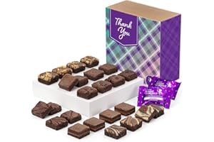Fairytale Brownies Thank You Magic Morsel 24 Individually Wrapped Gourmet Chocolate Food Gift Basket - 1.5 Inch x 1.5 Inch Bite-Size Brownies - 24 Pieces - Item CY424