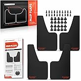 A-Premium Universal Mud Flaps for Most Cars Trucks SUVs, 4 Pack Front Rear | Durable Splash Guards with Installation Hardware, Drilling Required Mudguards Protect Vehicle Paint Front and Rear