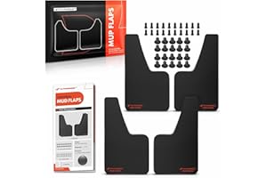 A-Premium 4 Pcs Black Universal Splash Guards Mud Flaps Mudflaps Mudguard Fender Flares for Car Sedan Coupe with Hardware Fro