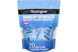 Neutrogena Makeup Remover Wipes, Daily Single Face Cleansing Towelettes, Makeup Removing Cleansing Wipes Removes Dirt & Oil, Alcohol-Free Face Towelettes, 20 ct