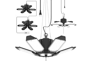 toberich 2-Pack Plug in Garage Light, 200W 20000LM Linkable LED Shop Light w/Pull Chain(ON/Off Switch), 6500K LED Work Lights for Garage, Workshop, Warehouse, Barn